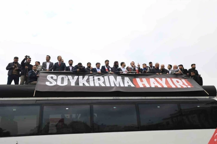 Başkent&rsquo;te y&uuml;zlerce kişi Filistin i&ccedil;in y&uuml;r&uuml;d&uuml;
