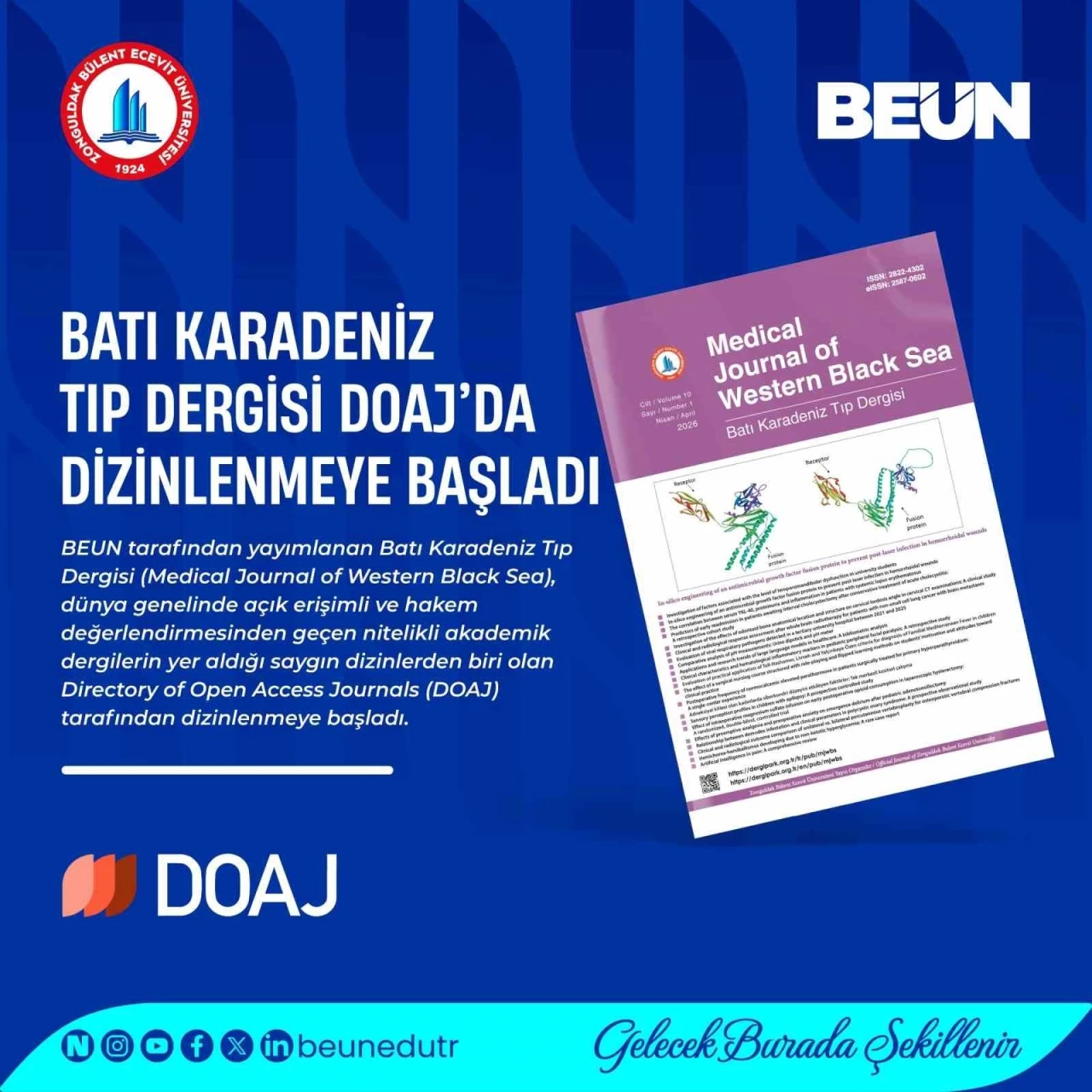Batı Karadeniz Tıp Dergisi DOAJ&rsquo;da dizinlenmeye başladı

