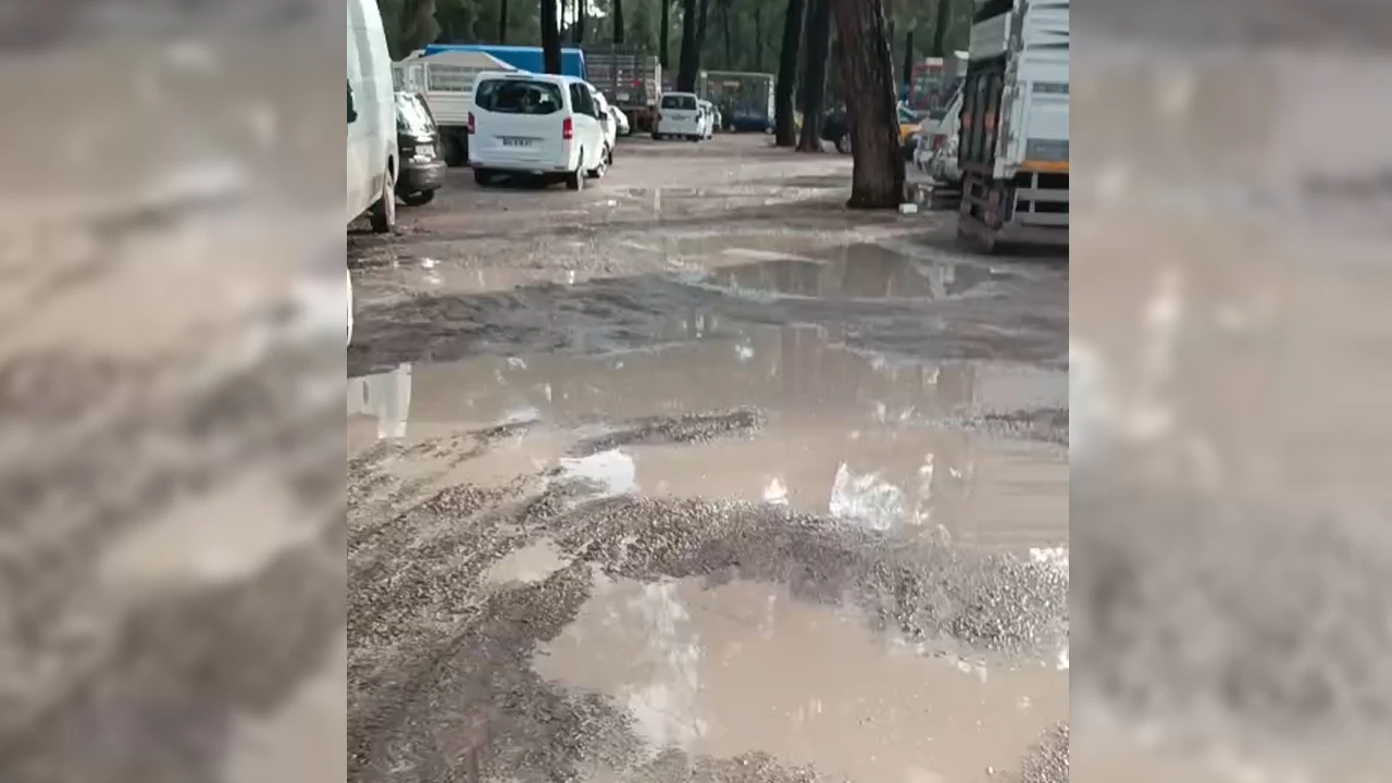 Beldibi Pazar Yeri Otoparkında &Ccedil;amur &Ccedil;ilesi