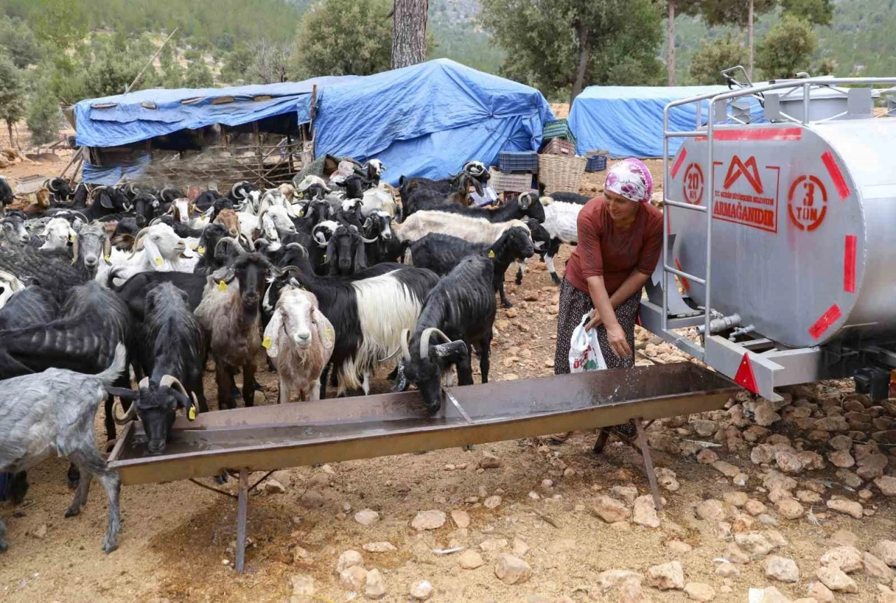 Belediyenin sulama tankeri desteği Mersin’deki Yörüklerin yüzünü güldürdü
