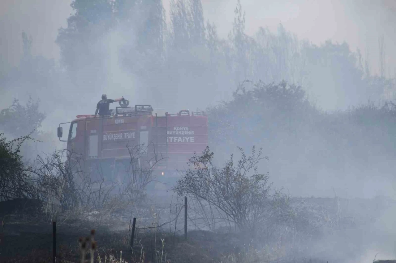 Beyşehir’de kampüs yakınlarındaki yangın korkuttu
