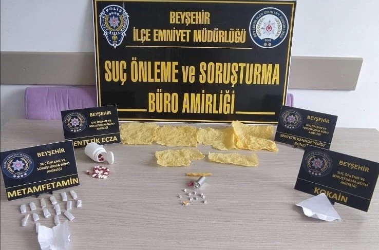 Beyşehir&rsquo;deki uyuşturucu operasyonunda 2 ş&uuml;pheli tutuklandı
