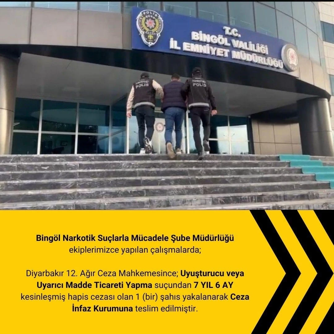 Bingöl’de 7 yıl kesinleşmiş hapis cezası bulunan zanlı yakalandı
