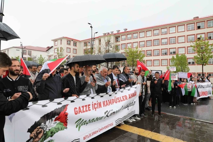 Bitlis Eren Üniversitesi öğrencilerinden Filistin’e destek eylemi
