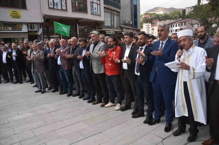 Bitlis&rsquo;te Filistin&rsquo;e destek, İsrail&rsquo;e tepki
