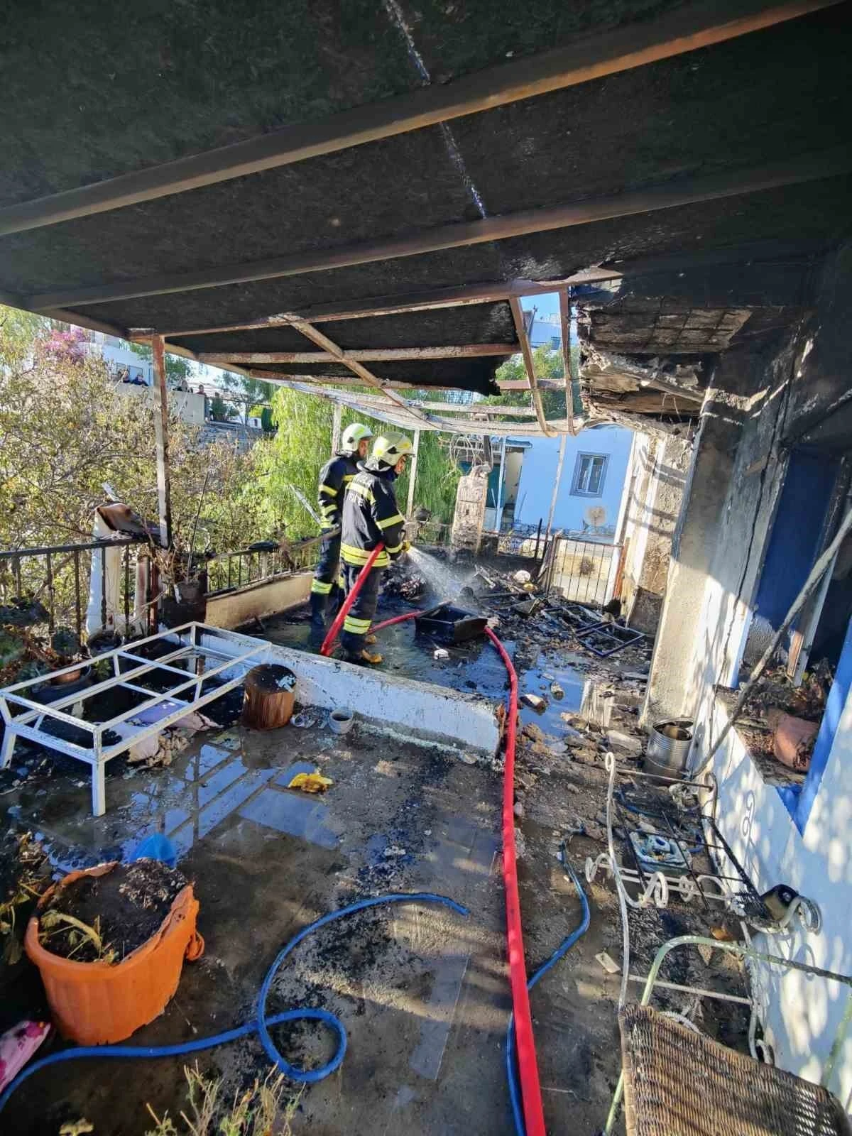 Bodrum’da bir evde yangın çıktı
