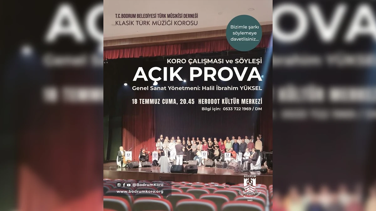 Bodrum'dan Müzikseverlere Açık Koro Provası Daveti