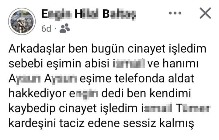 Bolu’da eşini öldüren zanlı, cinayeti sosyal medyadan itiraf etti