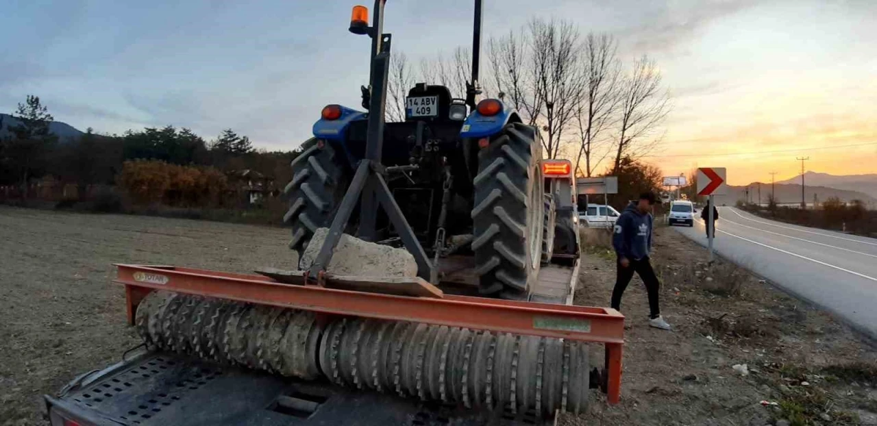 Bolu’da tarım aletinin altında kalan çiftçi ağır yaralandı
