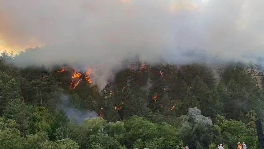 Bolu’daki orman yangını yayılıyor: 7 helikopterle havadan destek
