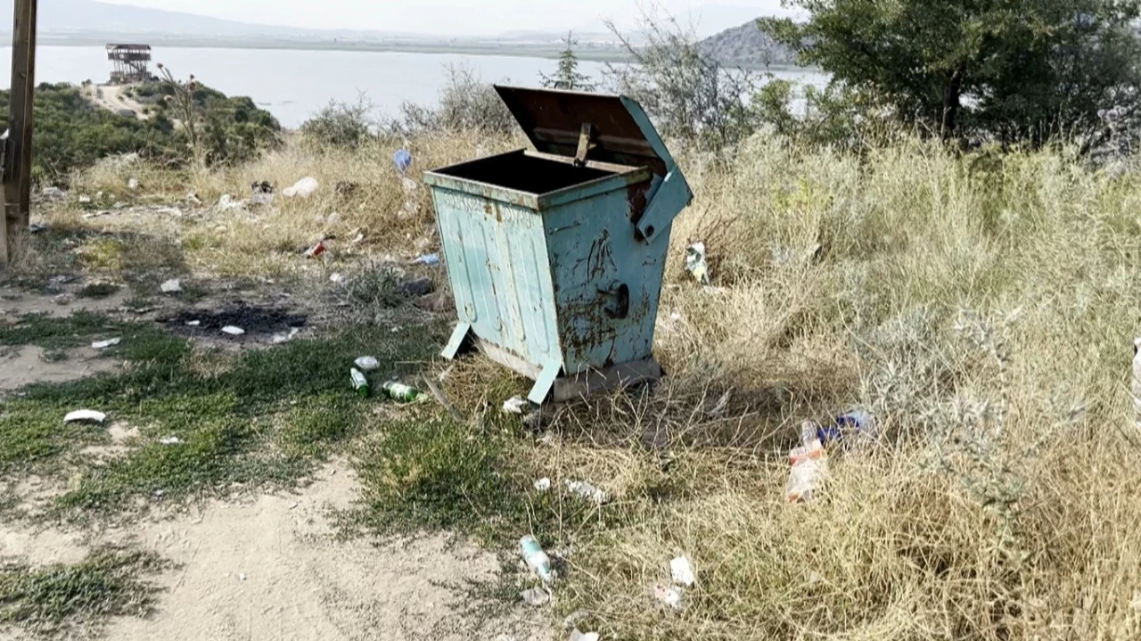 Boş &ccedil;&ouml;p konteynerinin etrafının atıklarla kaplandığını g&ouml;ren profes&ouml;rden sert tepki
