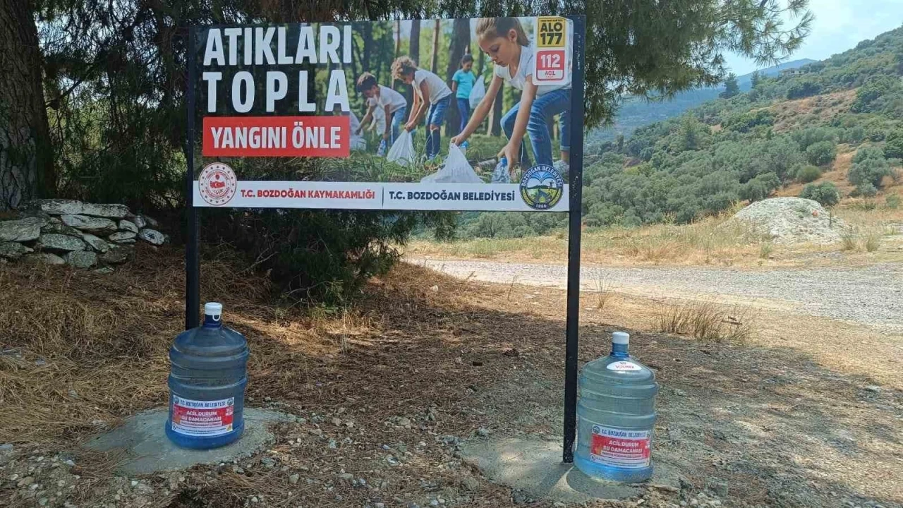 Bozdoğan Belediyesi’nden yangınlara karşı damacanalı önlem
