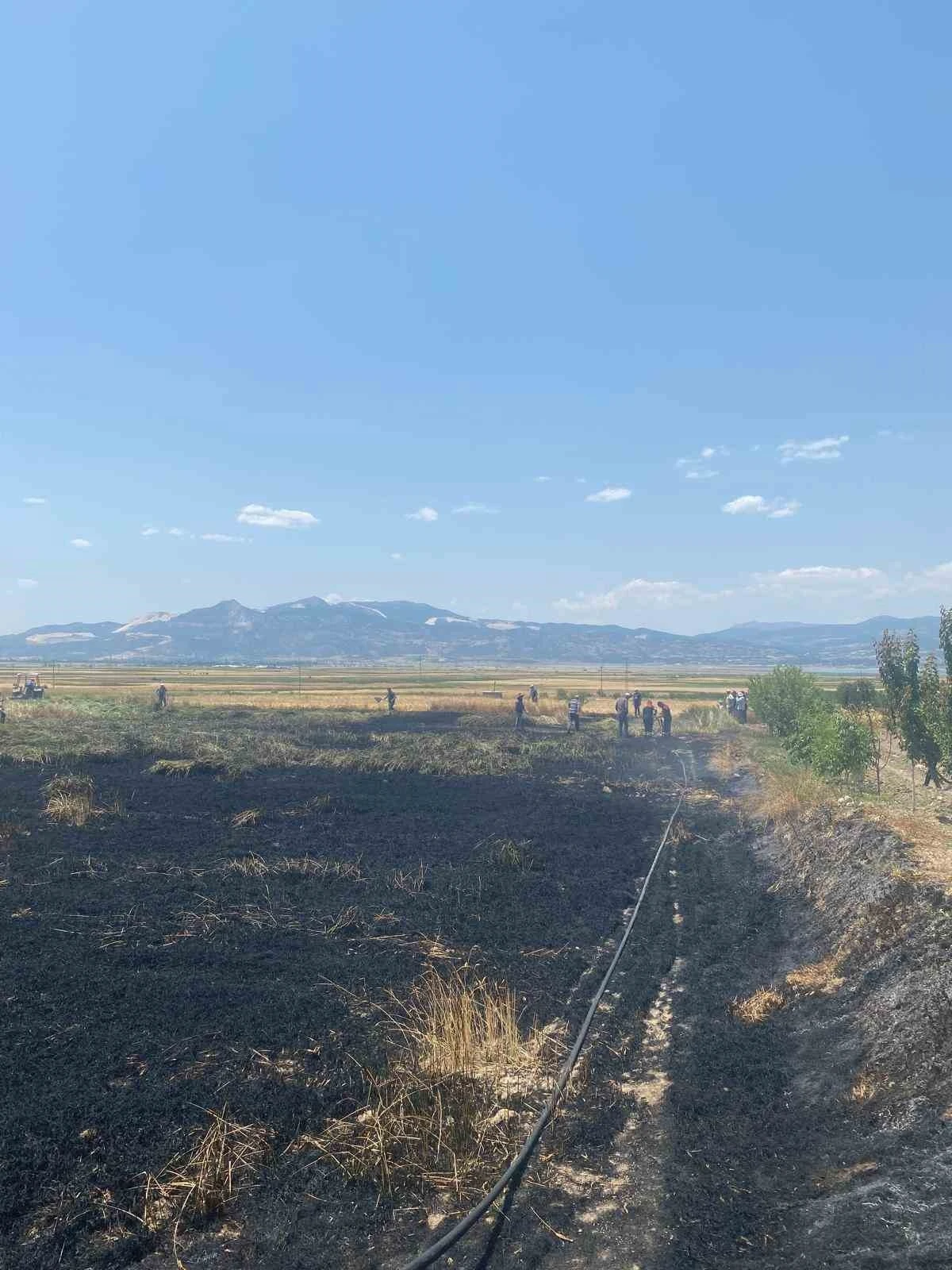 Burdur’da çıkan yangında 3 dönüm ekili alan zarar gördü
