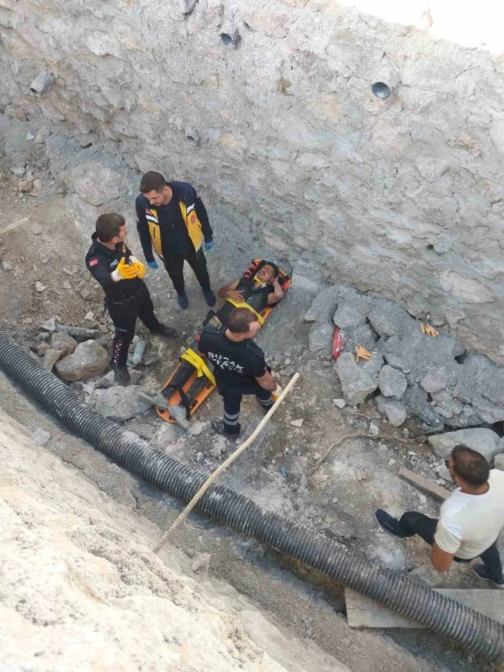 Burdur’da dere ıslah projesinde inşaat alanına düşen 2 işçi yaralandı
