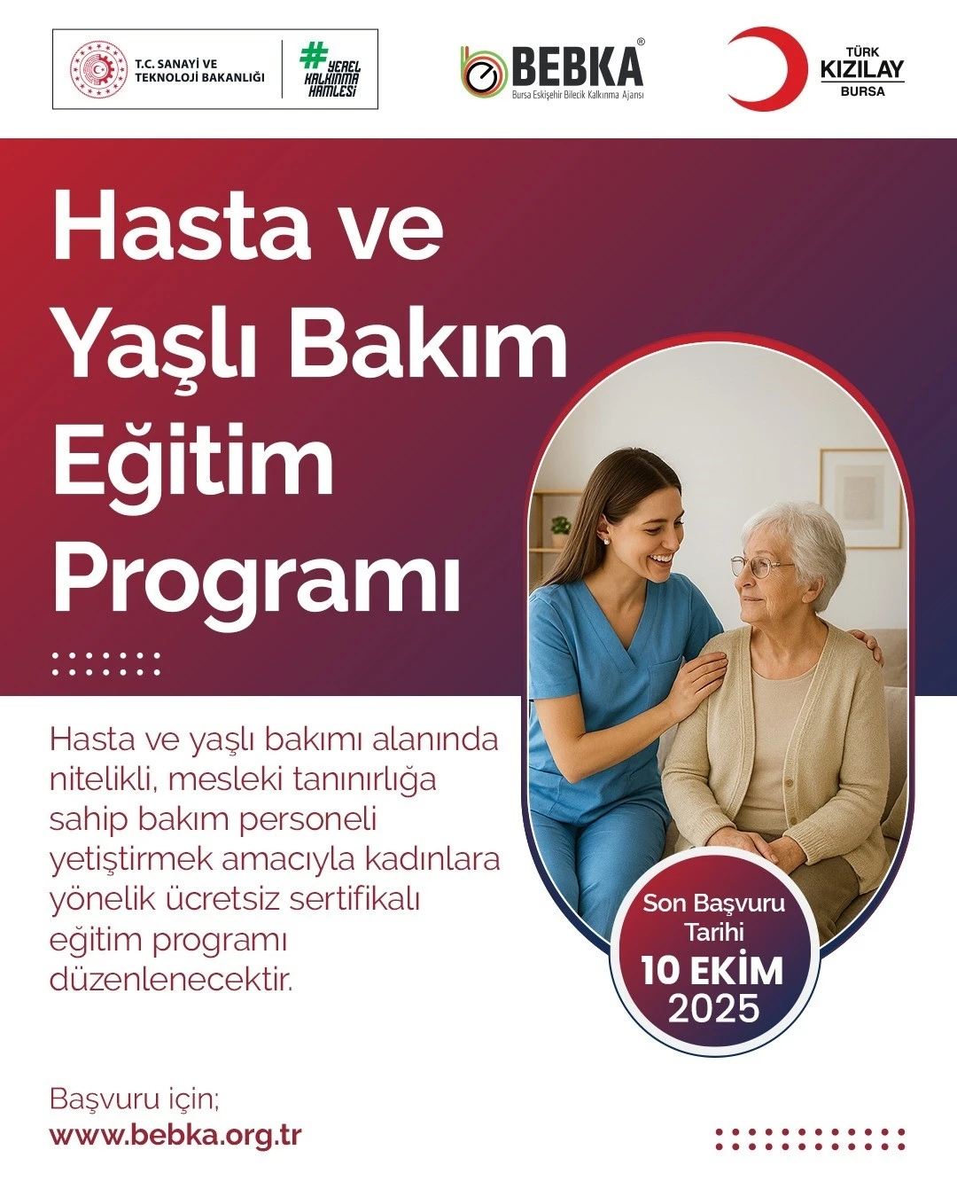 Bursa’da kadın istihdamına katkı sağlayacak ’Hasta ve Yaşlı Bakım Eğitimi’ başlıyor
