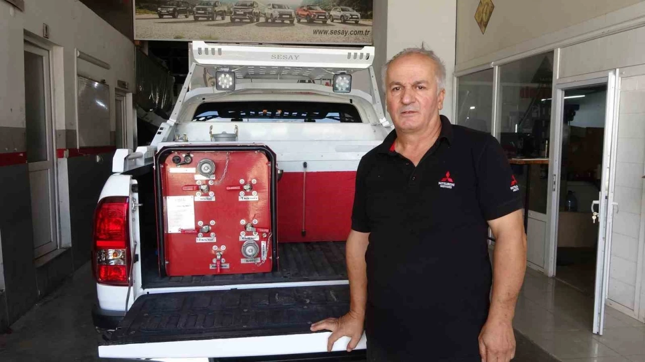 B&uuml;y&uuml;k yangından etkilenen oto tamircisi orman yangınlarına hızlı m&uuml;dahale aracı geliştirdi
