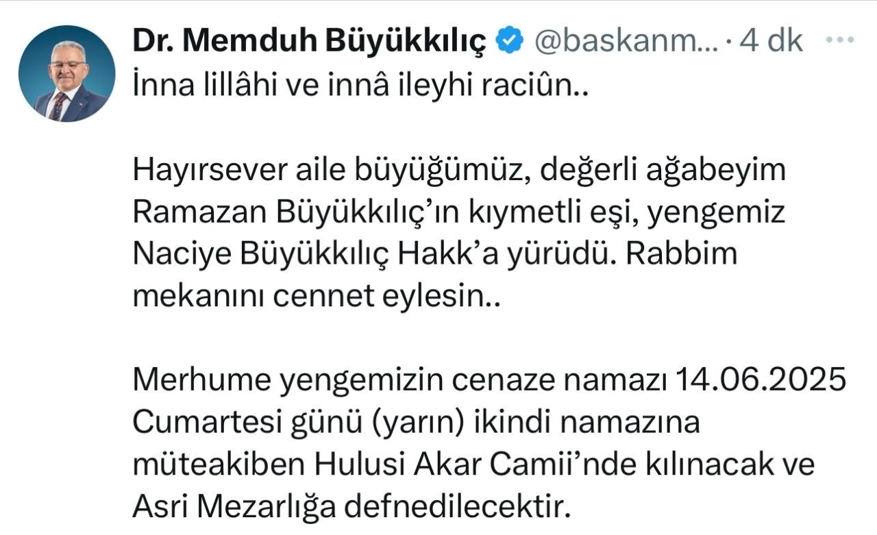 Büyükkılıç ailesinin acı günü
