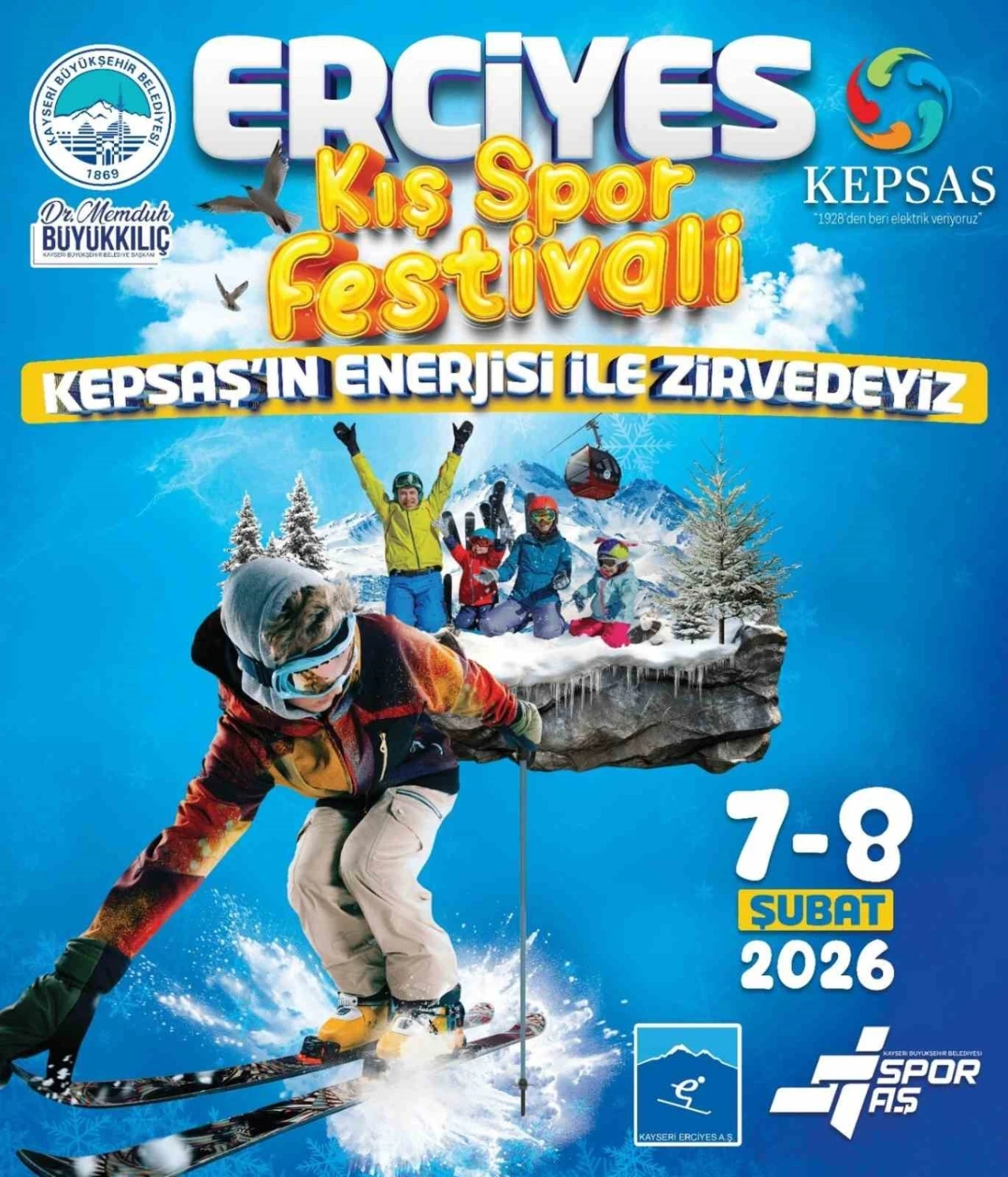 B&uuml;y&uuml;kşehir ile Erciyes Kayak Merkezi&rsquo;nde Kış Spor Festivali zamanı
