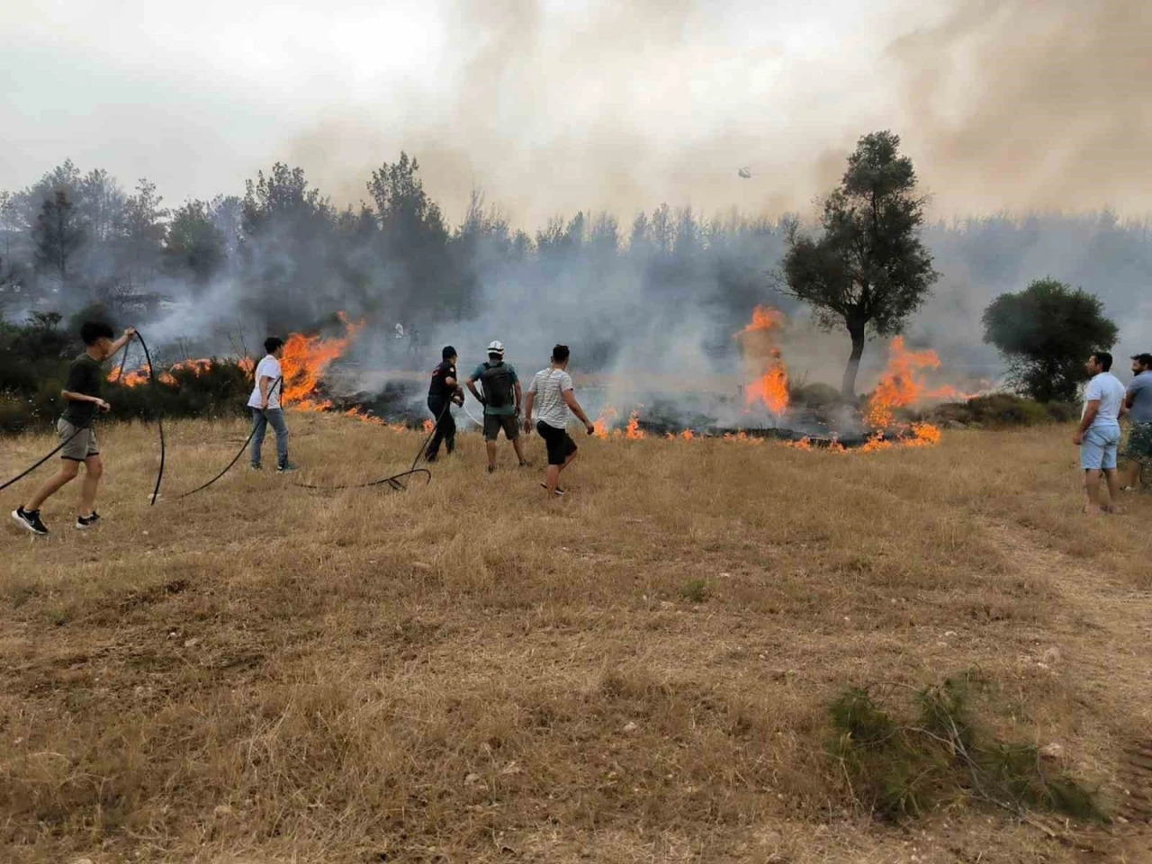 Büyükşehir itfaiye ekipleri 6 ayda 380 anız yangınına müdahale etti