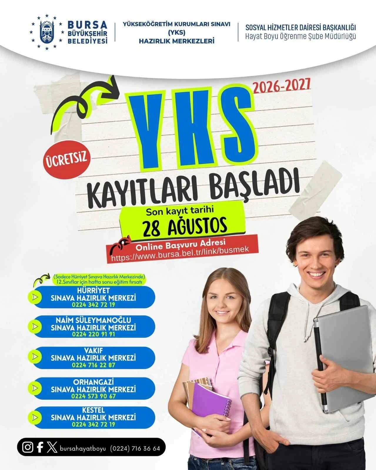 B&uuml;y&uuml;kşehir YKS kursları i&ccedil;in kayıtlar başladı

