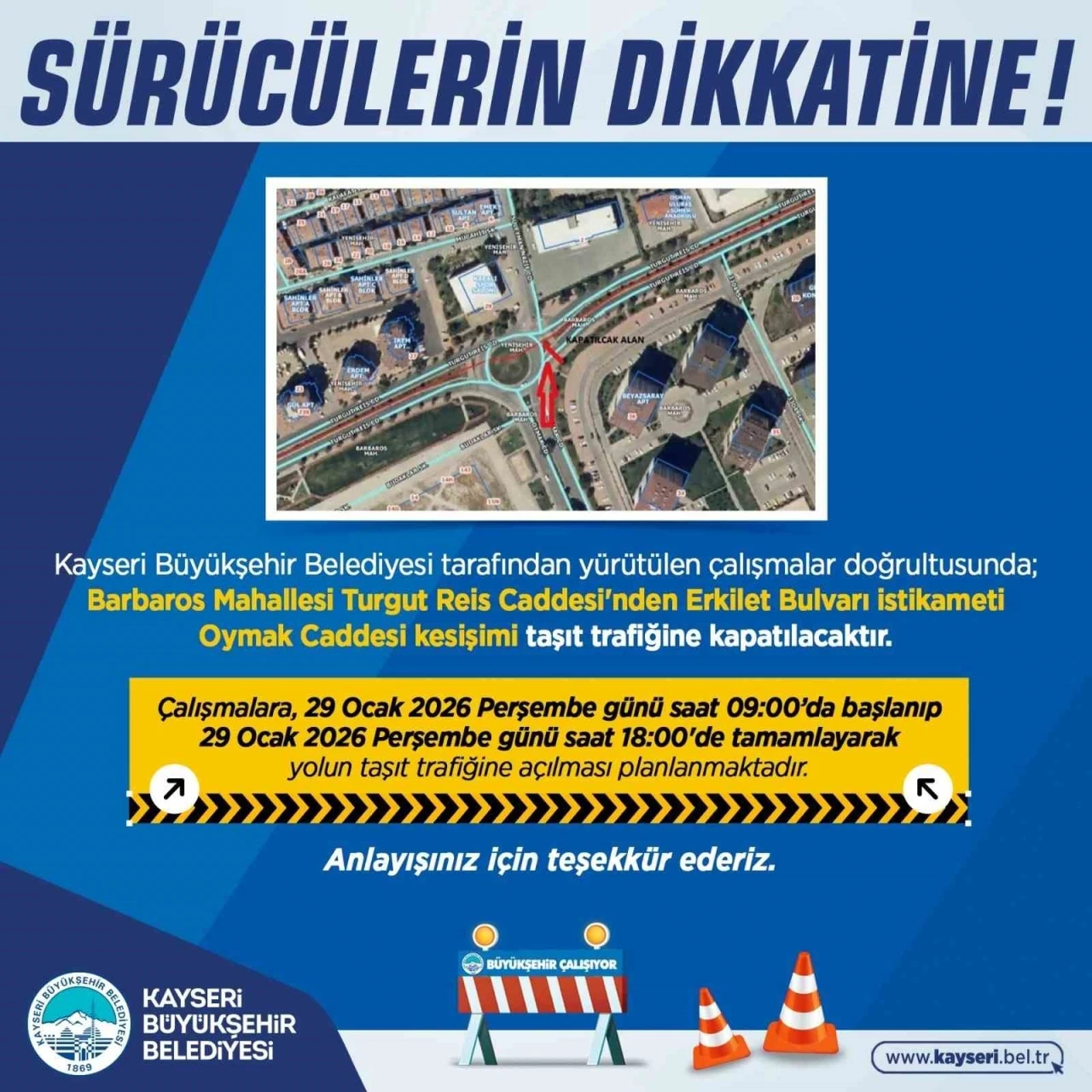 B&uuml;y&uuml;kşehirden s&uuml;r&uuml;c&uuml;lere &lsquo;yol &ccedil;alışması&rsquo; uyarısı
