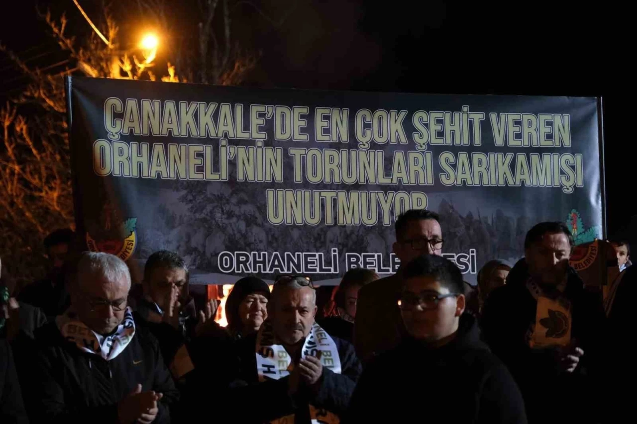 &Ccedil;anakkale&rsquo;de en &ccedil;ok şehit veren il&ccedil;e Orhaneli&rsquo;nin torunları, Sarıkamış Şehitlerini andı
