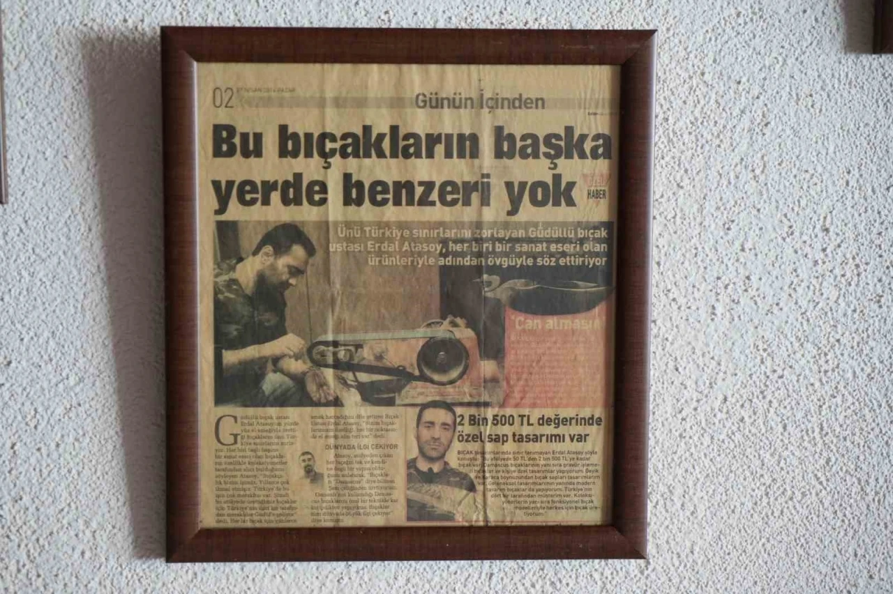 Çeliğe sanat katıyor: Güdüllü ustanın el emeği bıçakları
