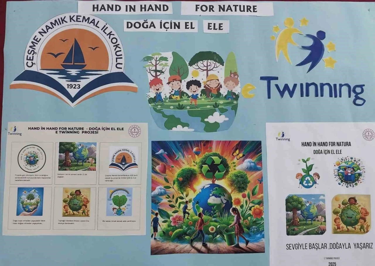 Çeşmeli öğrenciler, doğa dostu ’eTwinning’ projesinde buluştu
