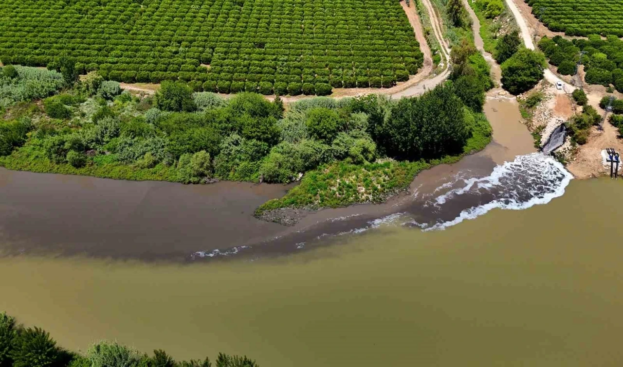 Ceyhan Nehri kirlilikten köpürdü
