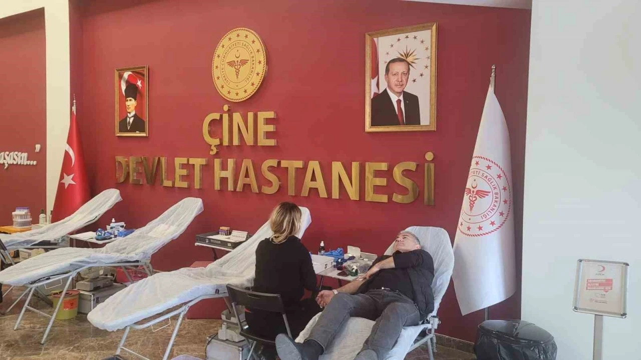 &Ccedil;ine Devlet Hastanesi&rsquo;nde kan bağışına dikkat &ccedil;ektiler
