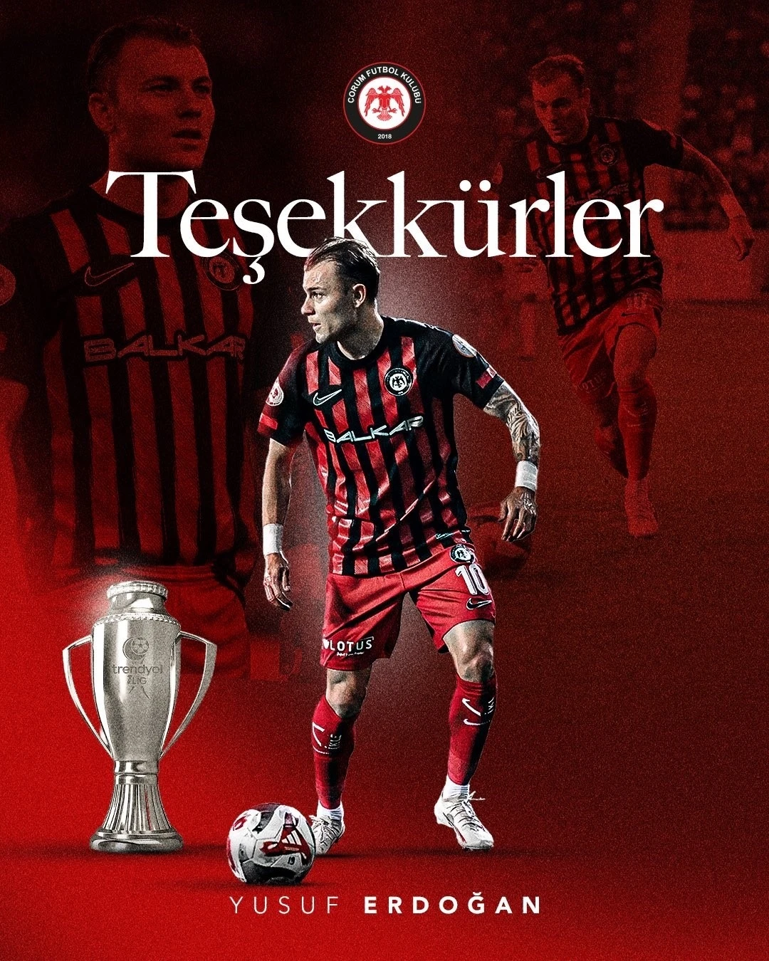 &Ccedil;orum FK, takım kaptanı Yusuf Erdoğan ile yollarını ayırdı
