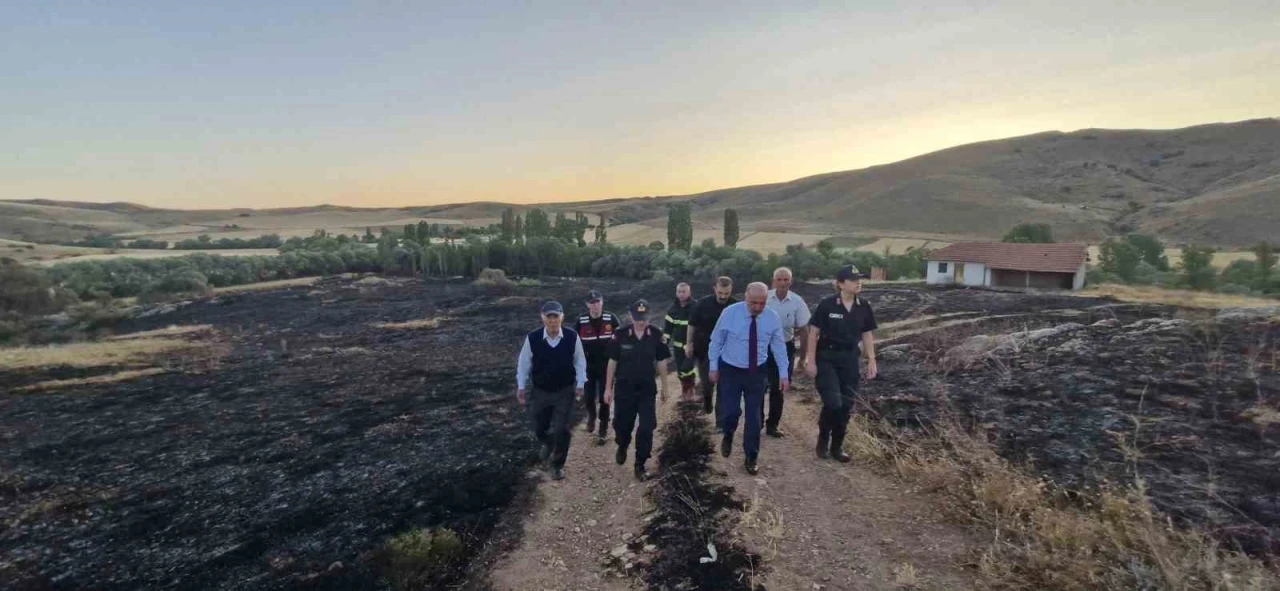 Çorum Valisi Çalgan, yangın bölgesinde incelemelerde bulundu
