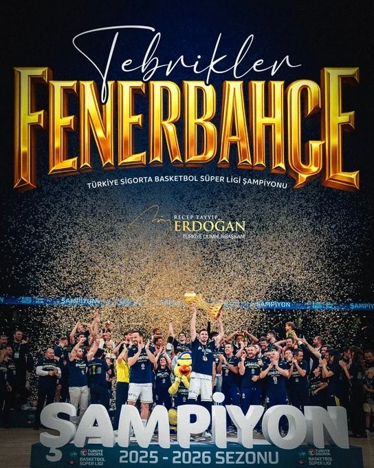 Cumhurbaşkanı Erdoğan&rsquo;dan, Fenerbah&ccedil;e Beko&rsquo;ya tebrik mesajı

