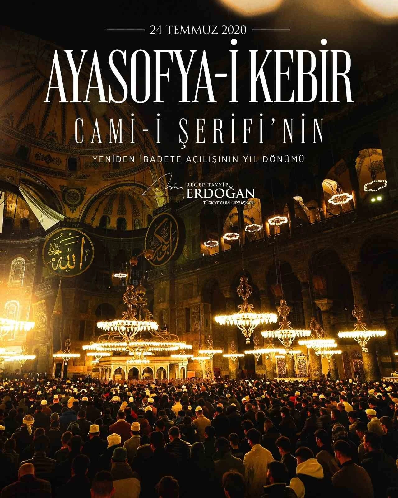 Cumhurbaşkanı Erdoğan: "Ayasofya&rsquo;nın dirilişi m&uuml;barek olsun"

