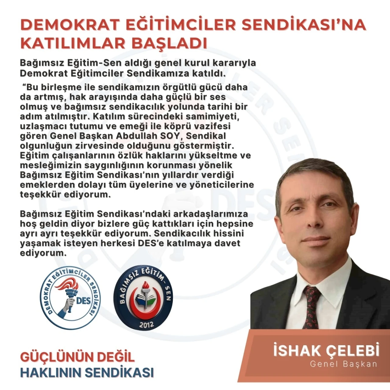 Demokrat Eğitimciler Sendikası’na katılımlar başladı
