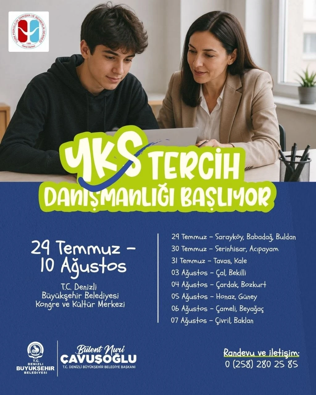 Denizli&rsquo;de YKS tercih danışmanlığı hizmeti başlıyor
