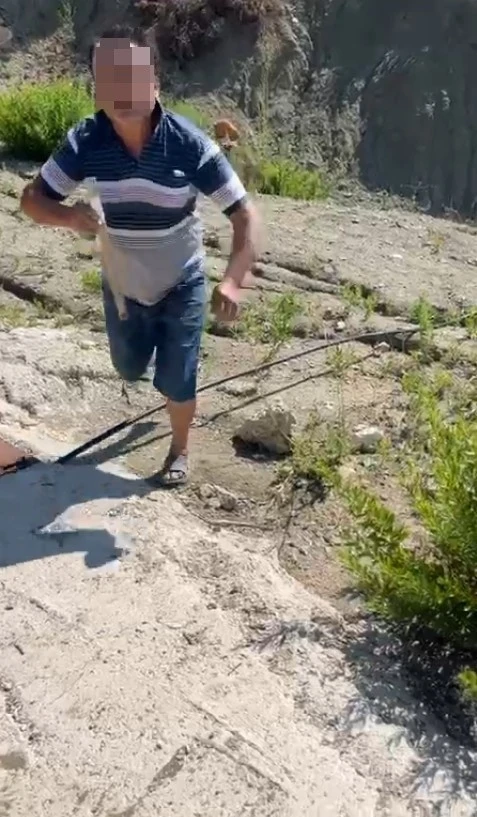 Depodan izinsiz su çekimini denetleyen personelin burnunu kırdı
