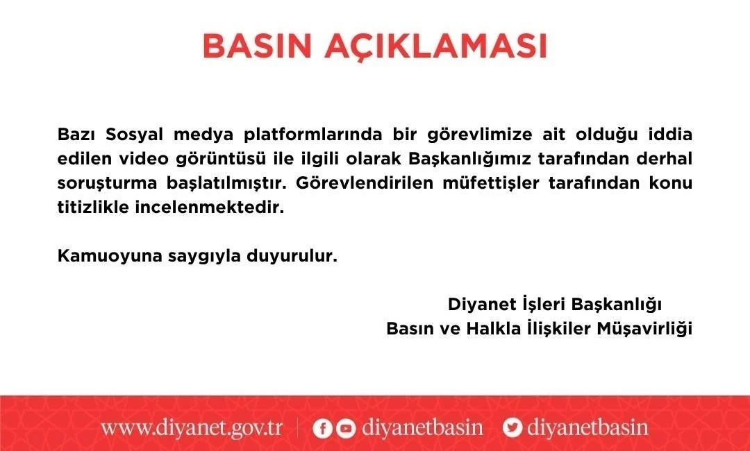 Diyanet’ten rüşvet iddiasına soruşturma
