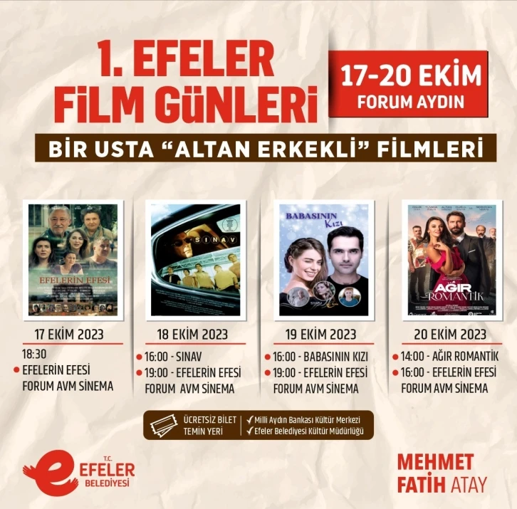Efeler Belediyesi Film G&uuml;nleri başlıyor
