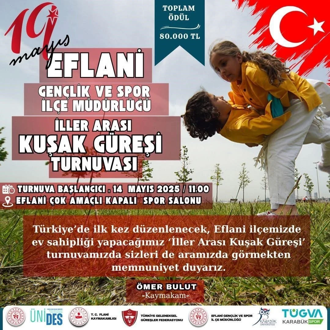 Eflani’de İller Arası Kuşak Güreşi Turnuvası düzenlenecek
