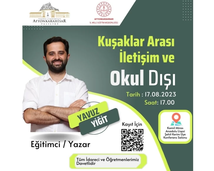 Eğitimci Yavuz Yiğit, okul yöneticileri ve öğretmenlerle buluşacak
