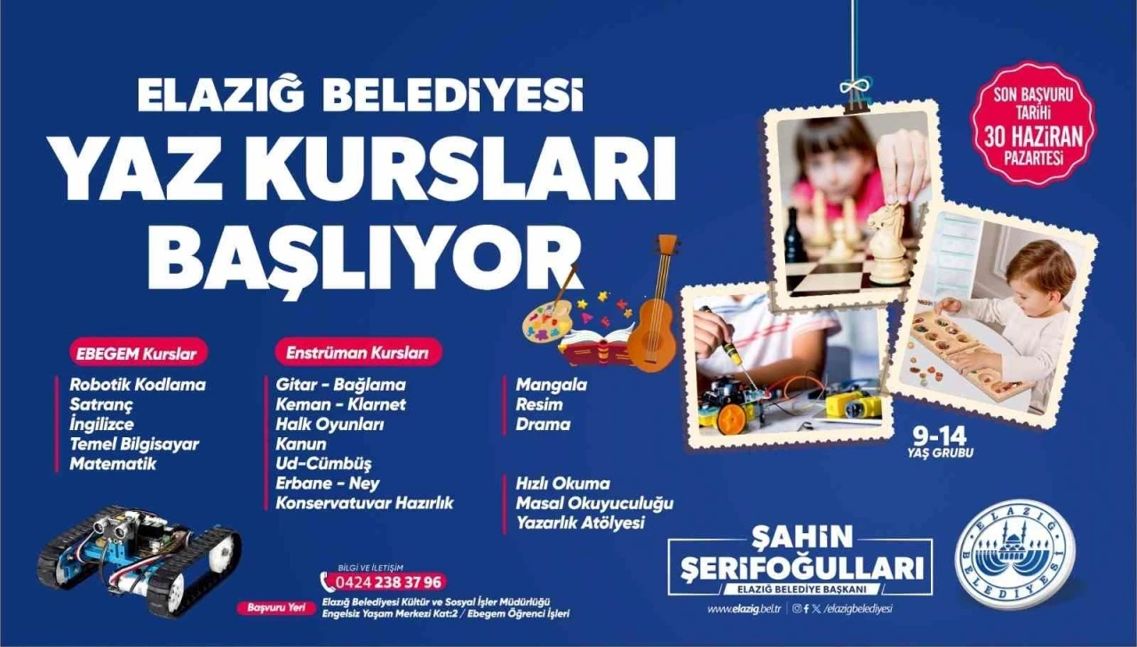 Elazığ Belediyesi yaz kursları başlıyor
