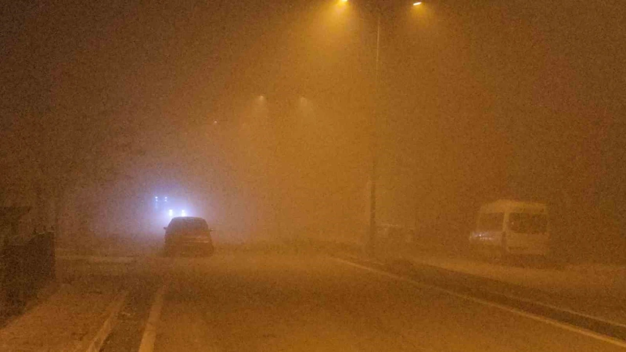 Elazığ&rsquo;da gece saatlerinde yoğun sis
