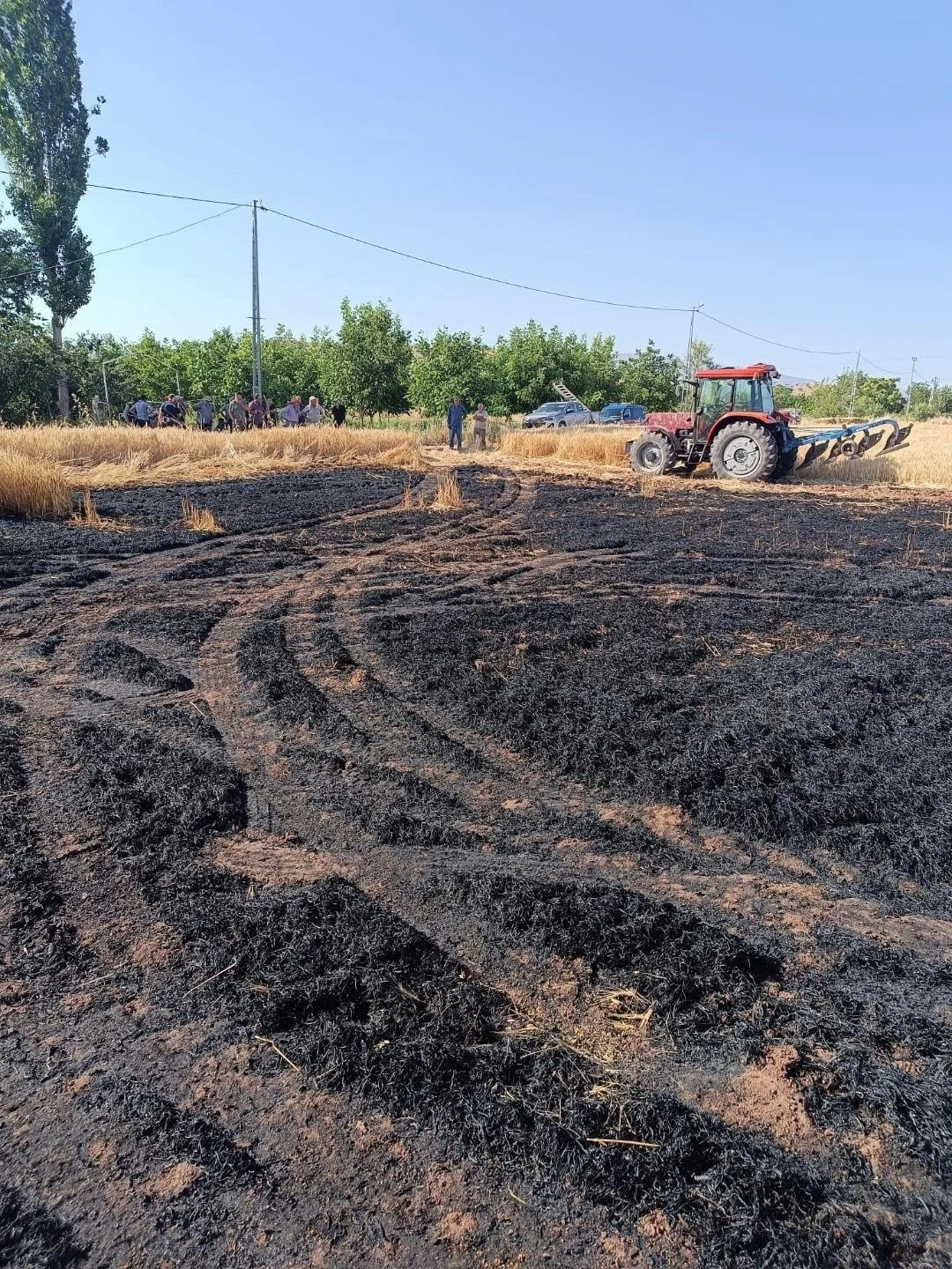 Elazığ&rsquo;daki ekili tarlada &ccedil;ıkan yangın ekiplerce s&ouml;nd&uuml;r&uuml;ld&uuml;
