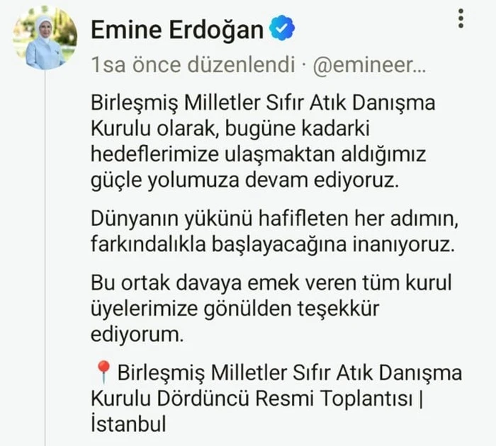 Emine Erdoğan: &quot;Hedeflerimize ulaşmaktan aldığımız güçle yolumuza devam ediyoruz&quot;
