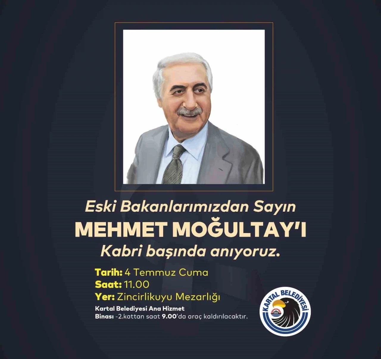 Eski Bakan Mehmet Moğultay vefatının 8’inci yılında kabri başında anılacak
