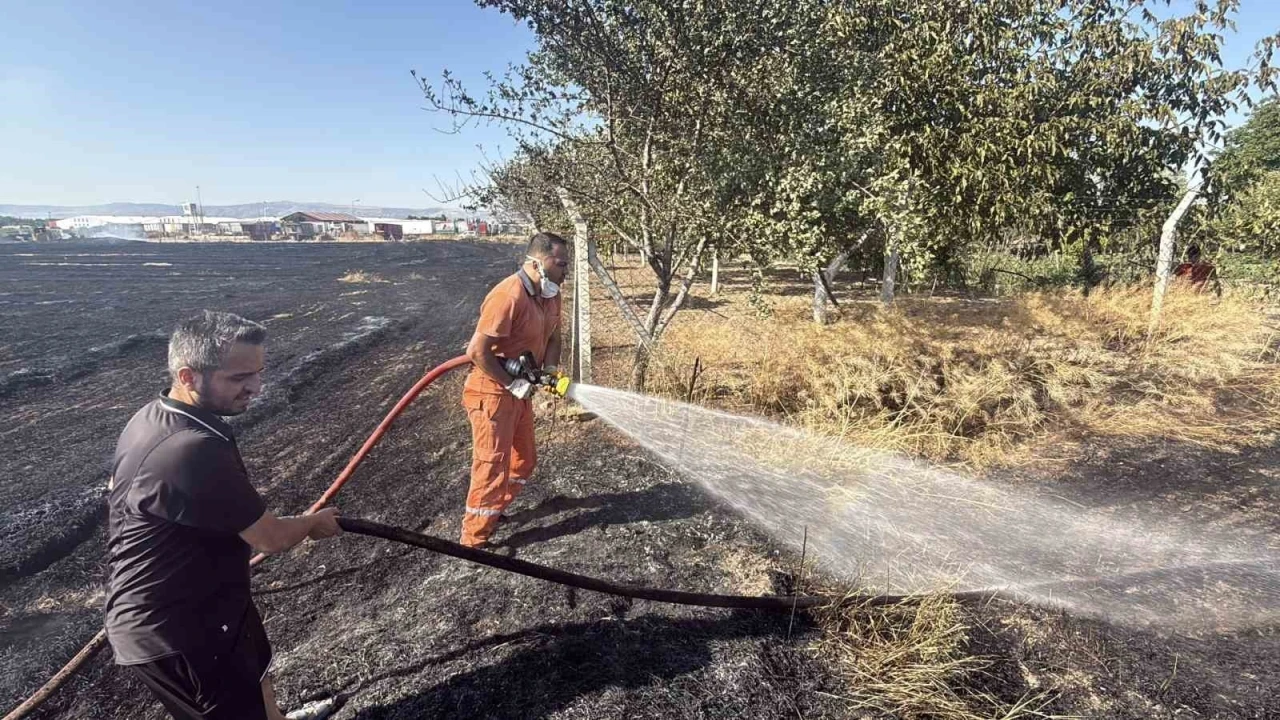 Eskişehir&rsquo;de anız yangını: Alevler milyar dolarlık fabrikaya 200 metre kala durduruldu
