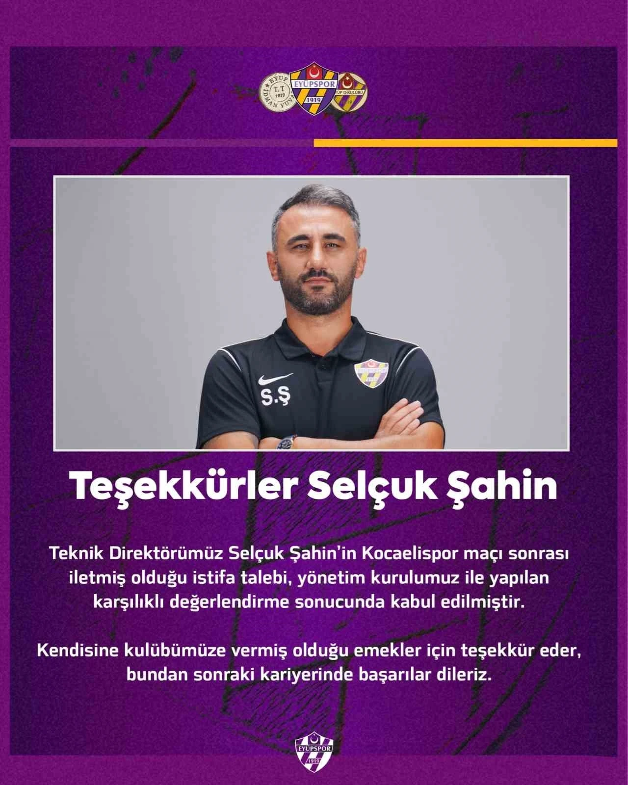 Eyüpspor, Selçuk Şahin yollarını ayırdı
