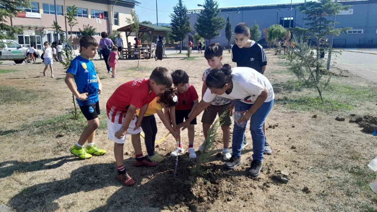 Fidanlar toprakla buluştu can suyu verildi
