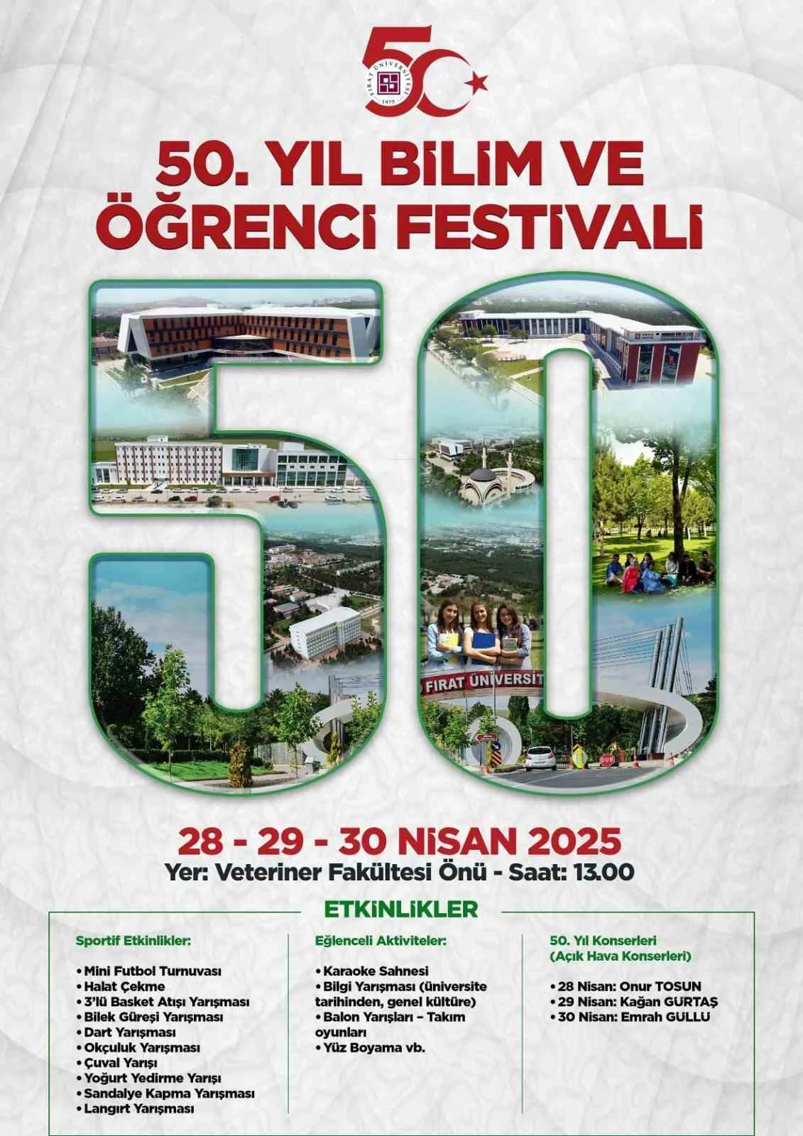 FÜ’de 50. yıl bilim ve öğrenci festivali başlıyor
